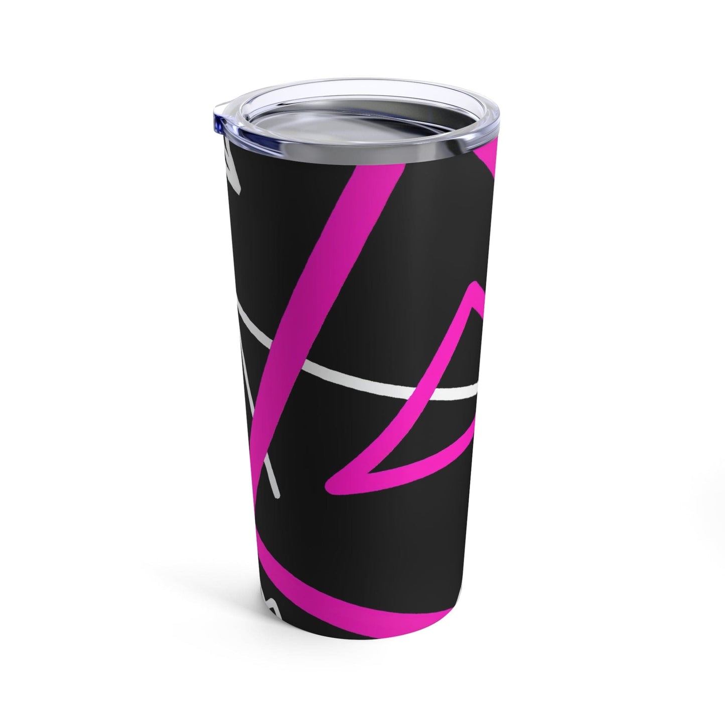 Insulated Tumbler 20oz Black and Pink Pattern