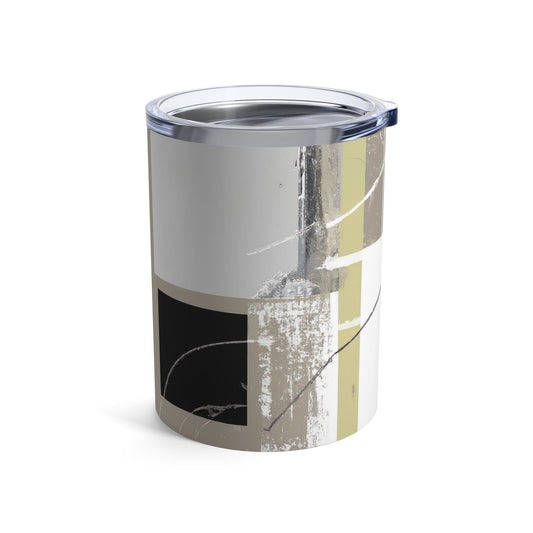 Insulated Tumbler 10oz Abstract Brown Geometric Shapes