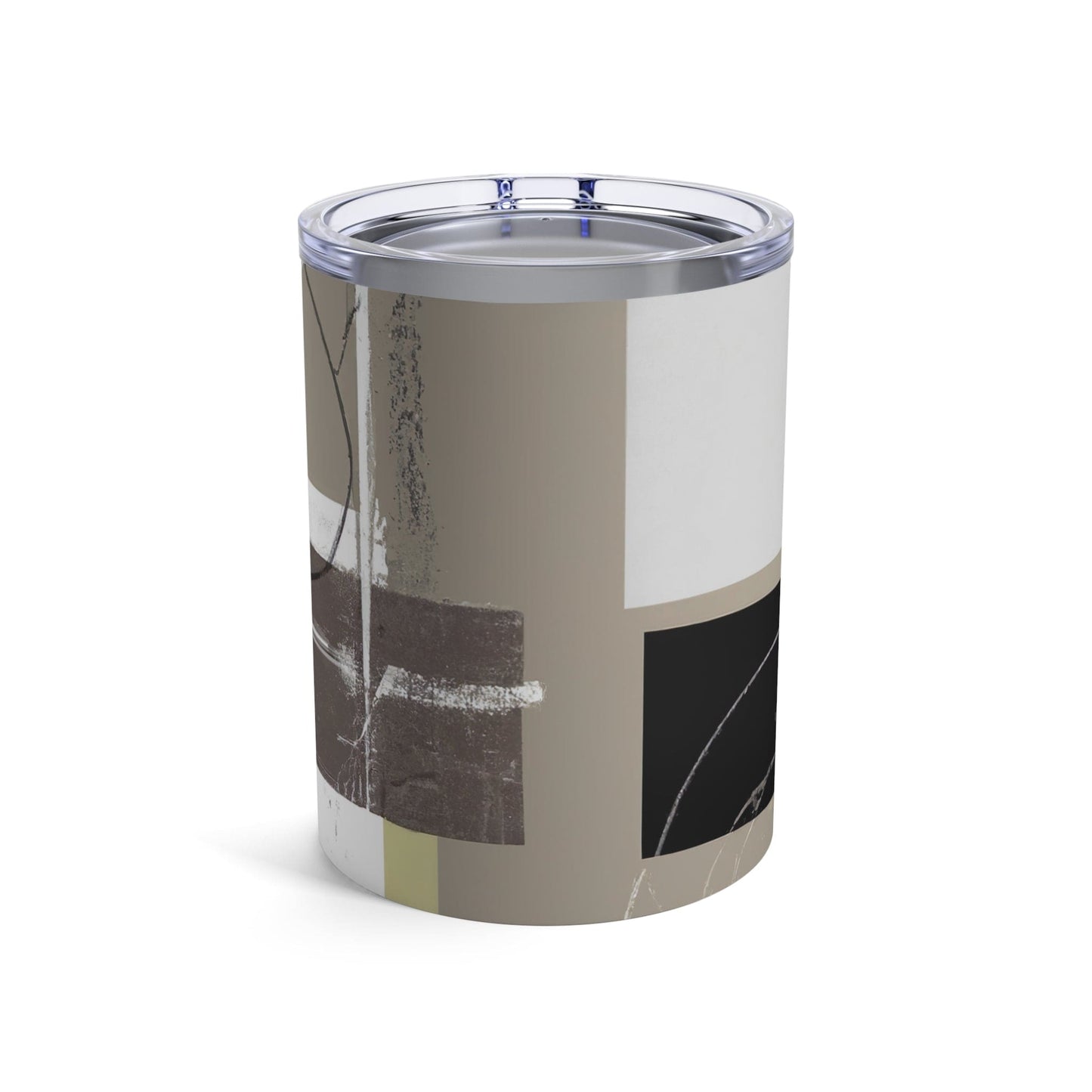 Insulated Tumbler 10oz Abstract Brown Geometric Shapes