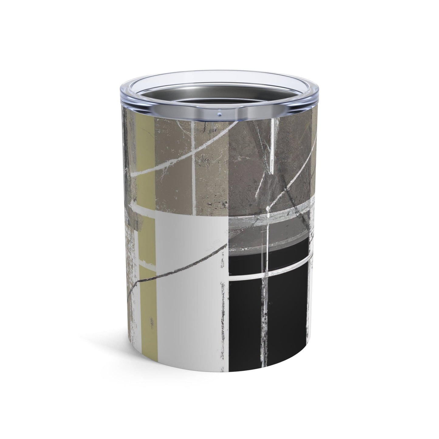 Insulated Tumbler 10oz Abstract Brown Geometric Shapes