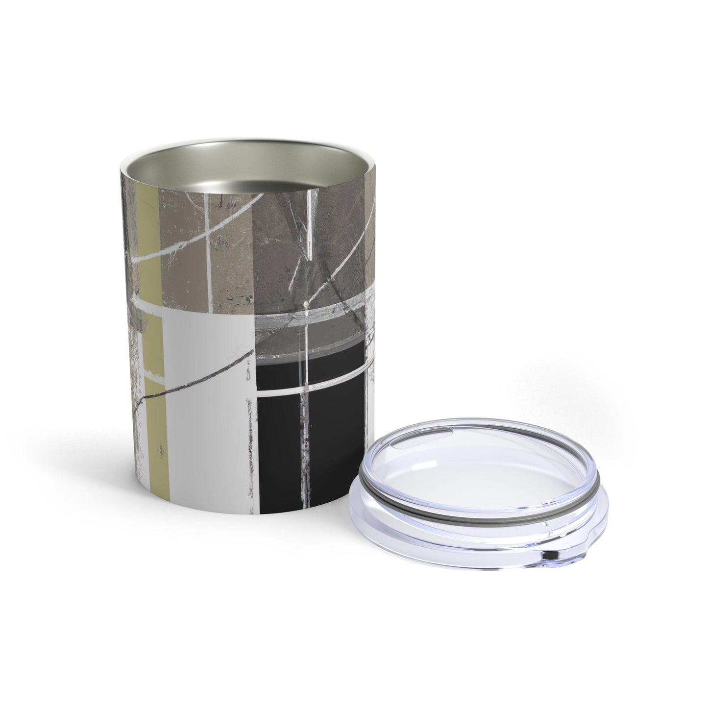 Insulated Tumbler 10oz Abstract Brown Geometric Shapes