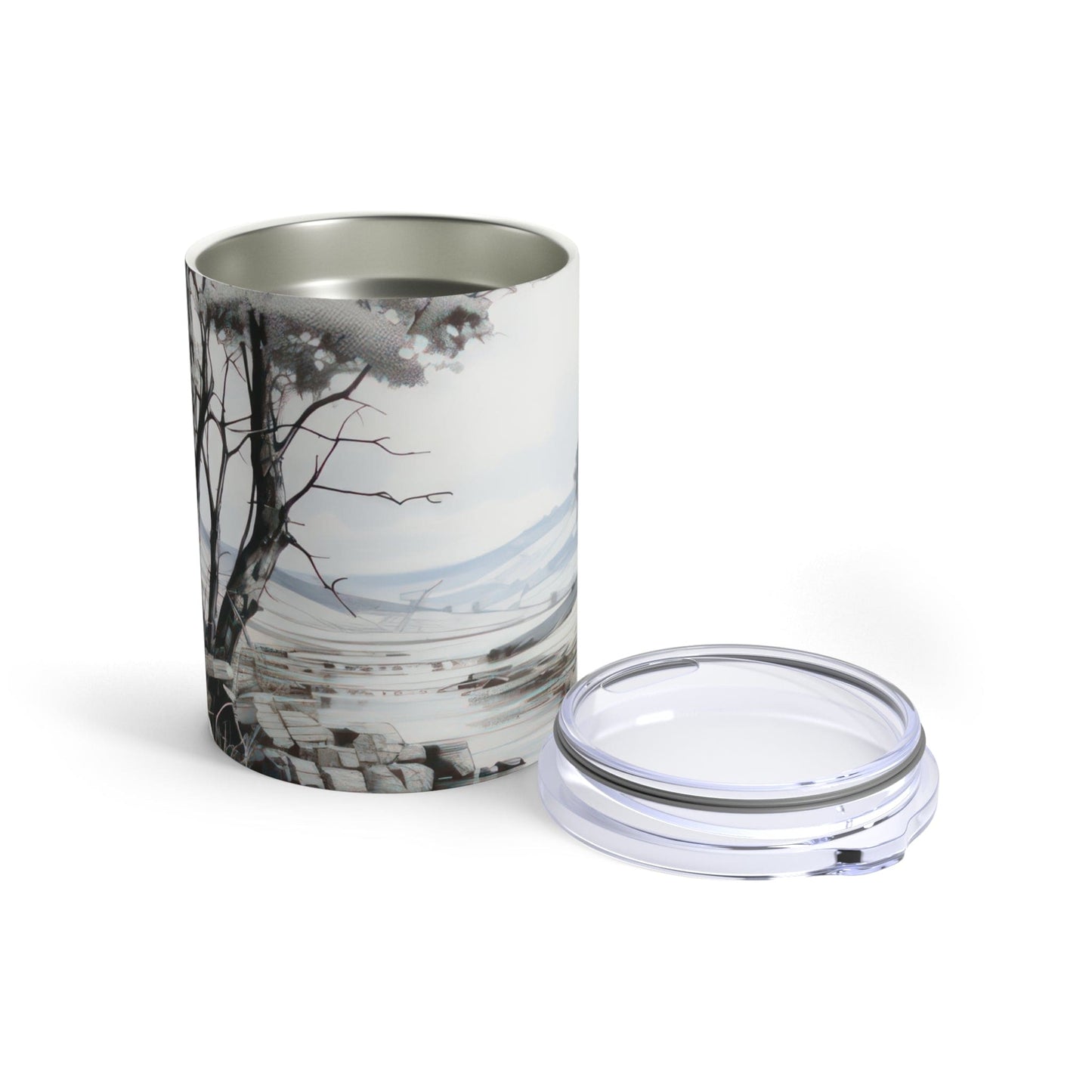 Insulated Tumbler 10oz Still Waters Watercolor Peaceful Lake Print