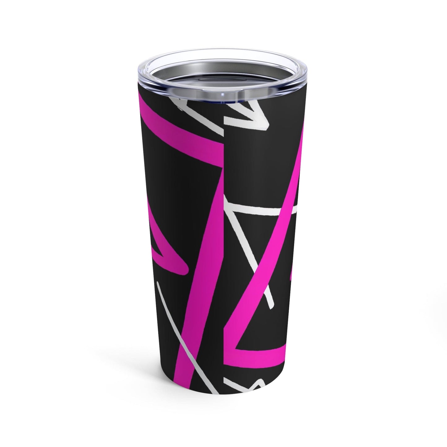 Insulated Tumbler 20oz Black and Pink Pattern