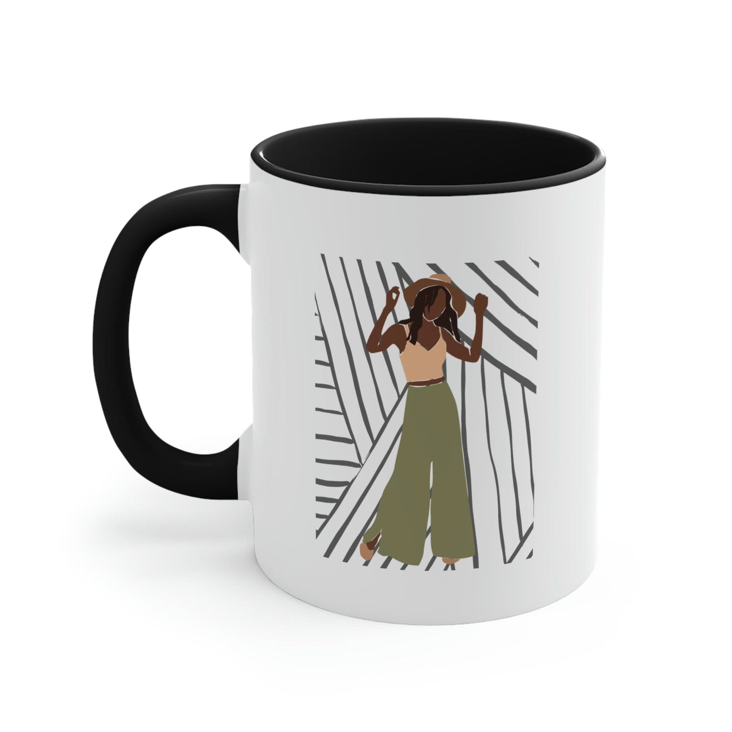 Two-tone Accent Ceramic Mug 11oz - Say it Soul - its Her Groove Thing Positive Inspiration